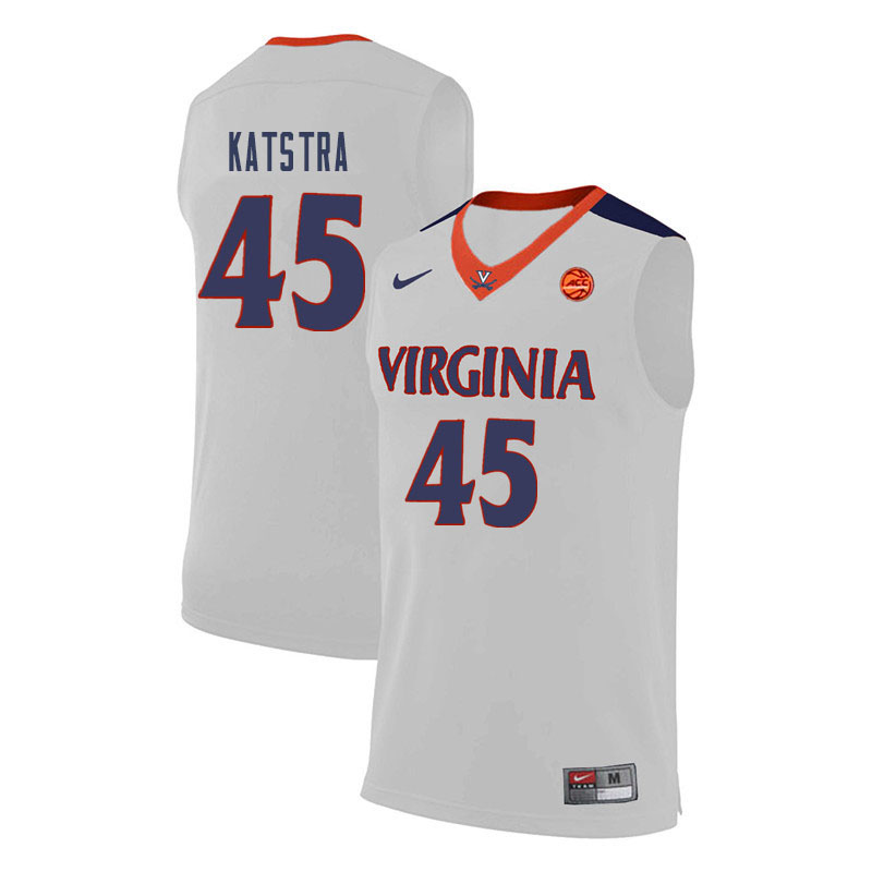 Men Virginia Cavaliers #45 Austin Katstra College Basketball Jerseys-White - Click Image to Close